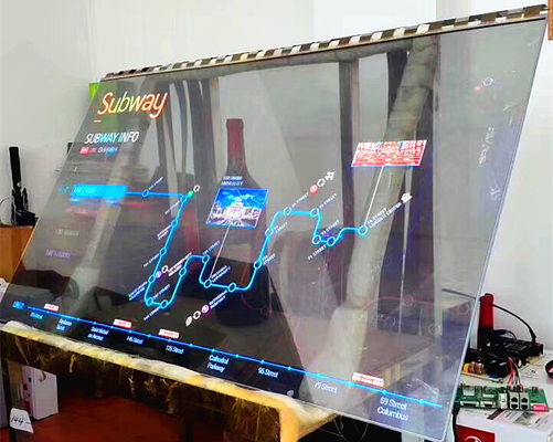 China Grande tela táctil transparente de OLED/tela de vidro video transparente fina fornecedor